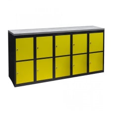 Compartment cabinet with table top 2000, 10 cells