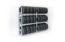 Tire racks Functional metal shelves for storing tires for your service or garage. Tire racks are offered in different heights and widths. Universal metal racks f
