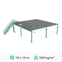 Mezonīna platforma 10x10m, 500kg/m²