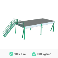 Mezonīna platforma 10x5m, 500kg/m²