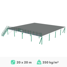 Mezonīna platforma 20x20m, 350kg/m²