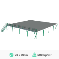 Mezonīna platforma 20x20m, 500kg/m²