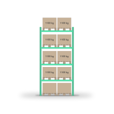 Pallet rack 4000x1800mm / 10 pallets / 0+4 shelves