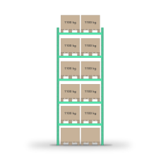 Pallet rack 5000x1800mm / 12 pallets / 0+5 shelves