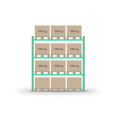 Pallet rack 3500x2700mm / 12 pallets / 0+3 shelves