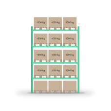 Pallet rack 4000x2700mm / 15 pallets / 0+4 shelves