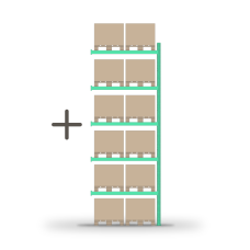 Pallet rack for storage (additional section) 5000x1800mm / 0+5 shelves