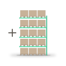 Pallet rack for storage (additional section) 4000x2700mm / 0+4 shelves