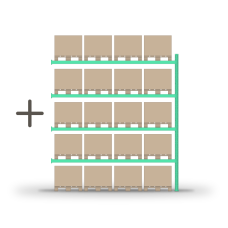 Pallet rack for storage (additional section) 4000x3600mm / 0+4 shelves