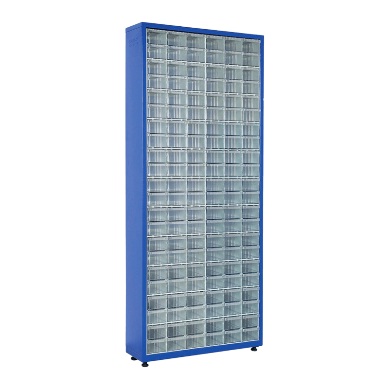 Skapis ar 132 plastmasas atvilktnēm TMD-120-6