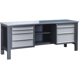 Металлический рабочий стол высокой грузоподъемности VT-210 2S2M/2Ss/SML/OUP