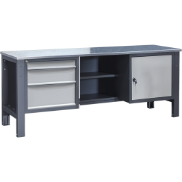 Металлический рабочий стол высокой грузоподъемности VT-210 SML/2Ss/D OUP