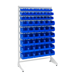 Box stand, one-sided with 63 boxes, 1500 mm