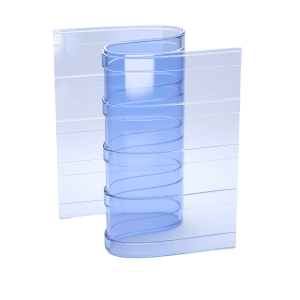 PVC curtains, 200 x 2 mm, ribbed