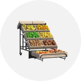 Vegetable and fruit shelf systems
