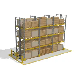 3d palešu plauktu sekciju vizualizācija uz balta fona