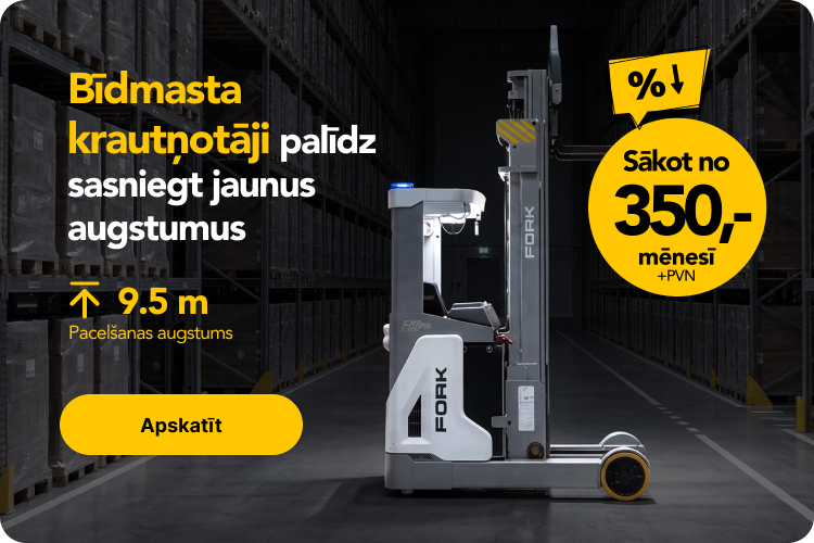 FORK Reachtruck vai bīdmasta krautņotājs noliktavai palešu pārvietošanai, GUMI